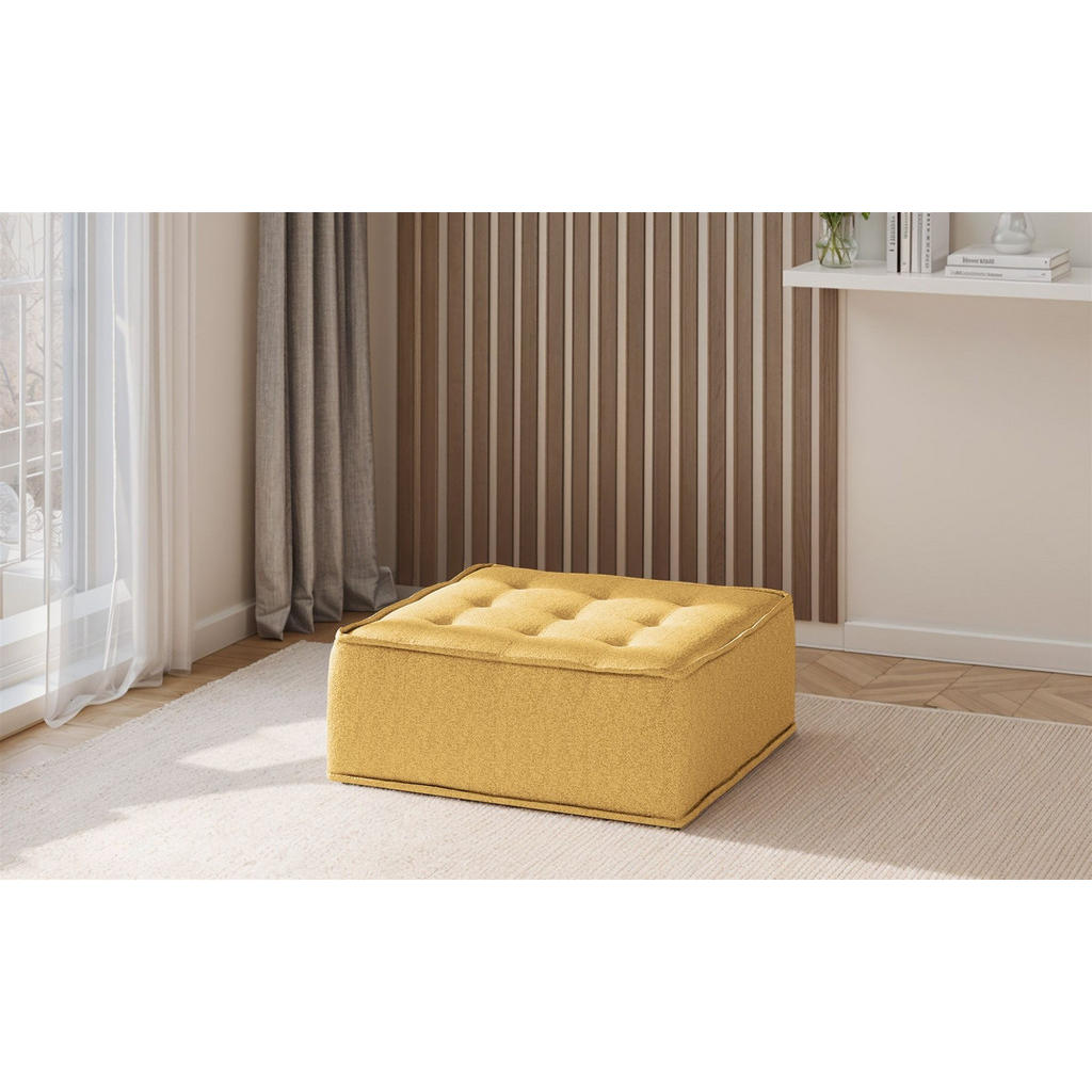 Thumbnail - Fun Möbel Polsterhocker, Gelb, Textil, 90x38x90 cm, Wohnzimmer, Hocker, Sitzhocker