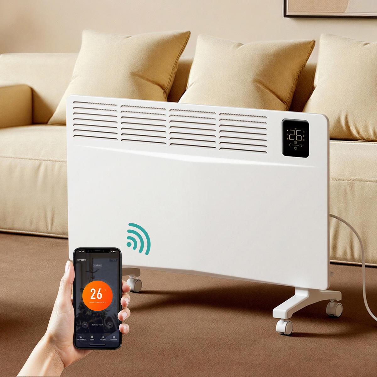 GLASHEIZUNG Weiß 75,4/42/20,6 cm - Weiß, Metall (75/42/21cm) - EMKE