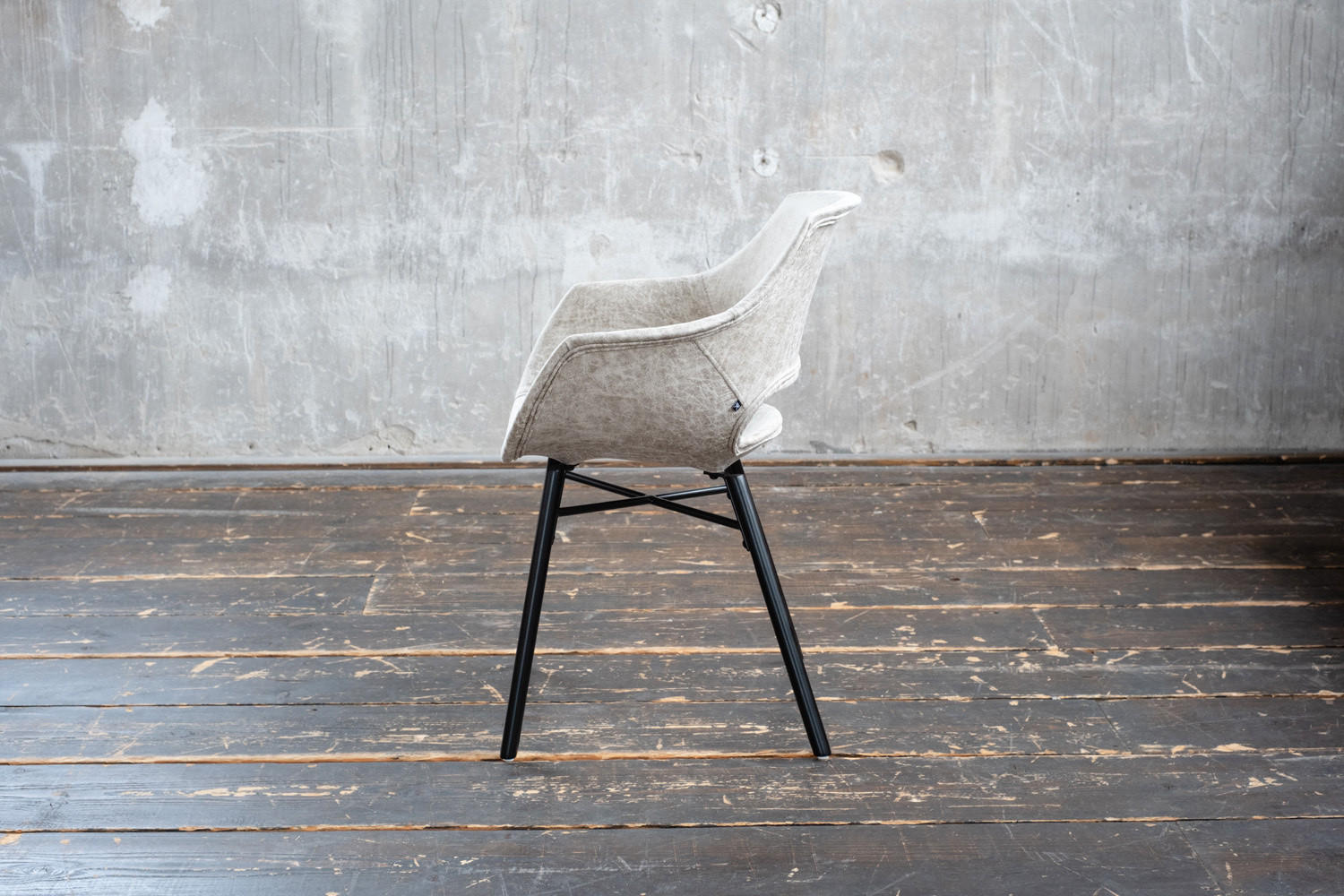 STUHL ZAJA Cremeweiß Microfaser - Creme, Textil (57/82/59cm) - KAWOLA