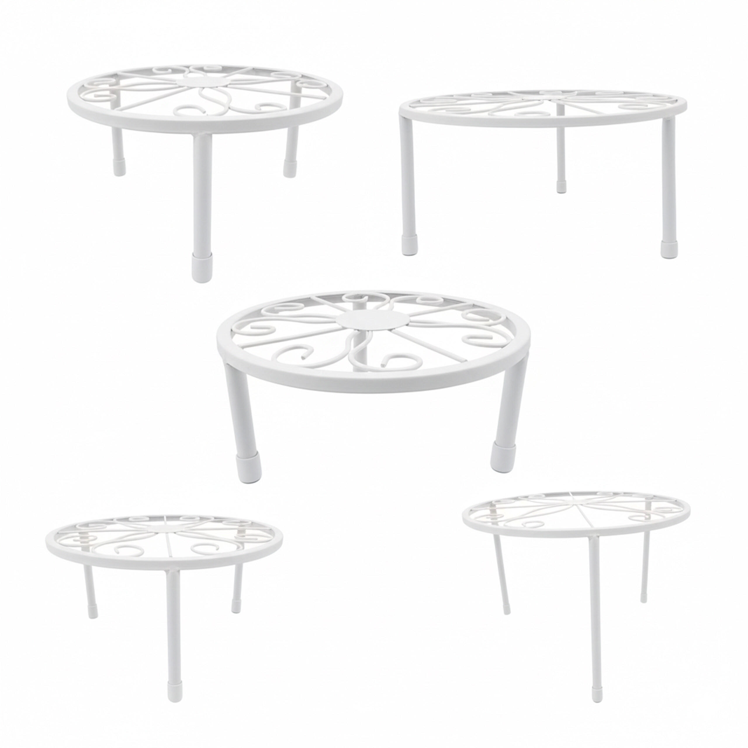 SET od 5 stalaka - bijela, metal (30/20/30cm) - Relaxdays