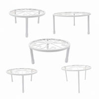 5DÍLNÁ sada stojanů na květiny - bílá, kov (30/20/30cm) - Relaxdays