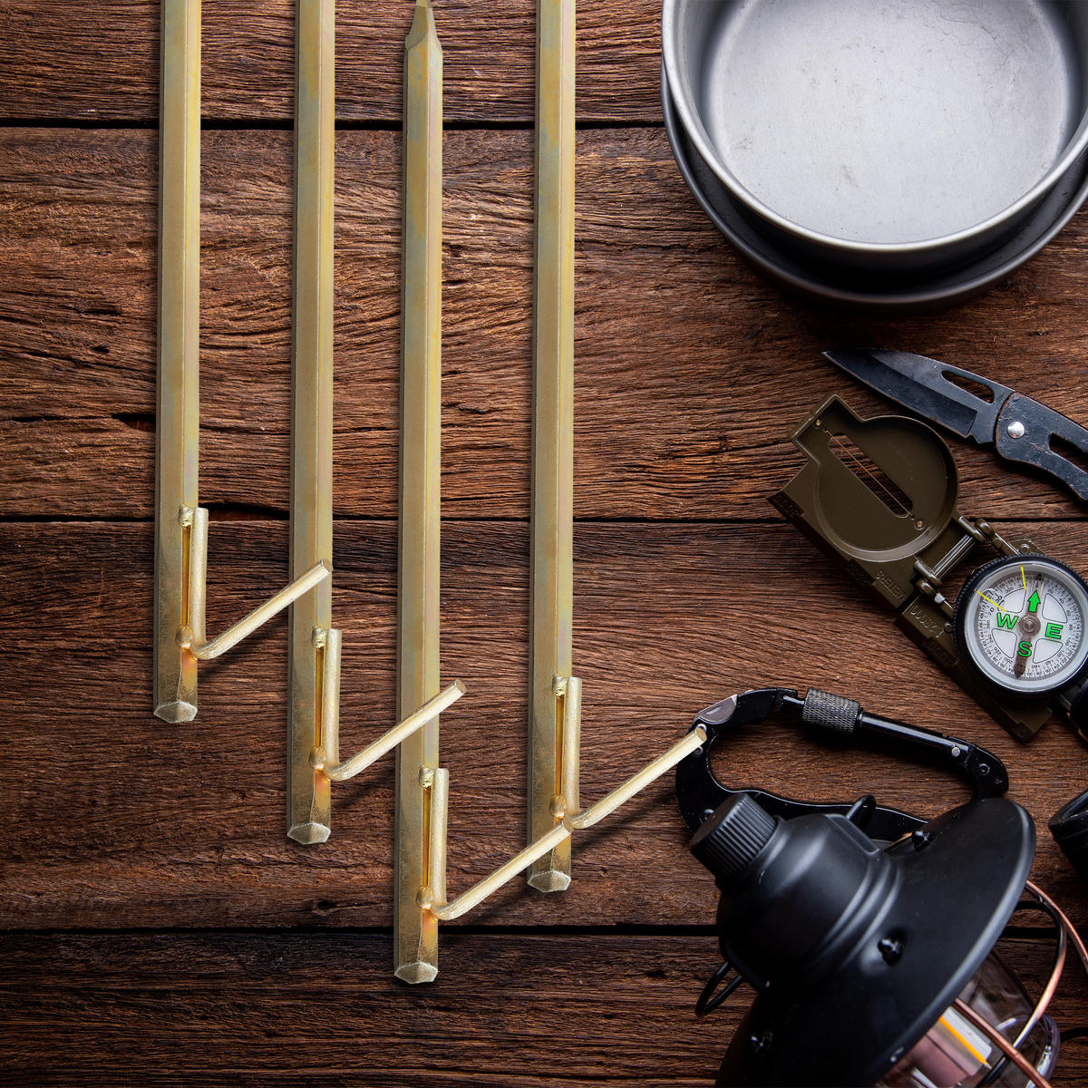 4XBODENANKER - Goldfarben, Metall (9/50/2cm) - Relaxdays