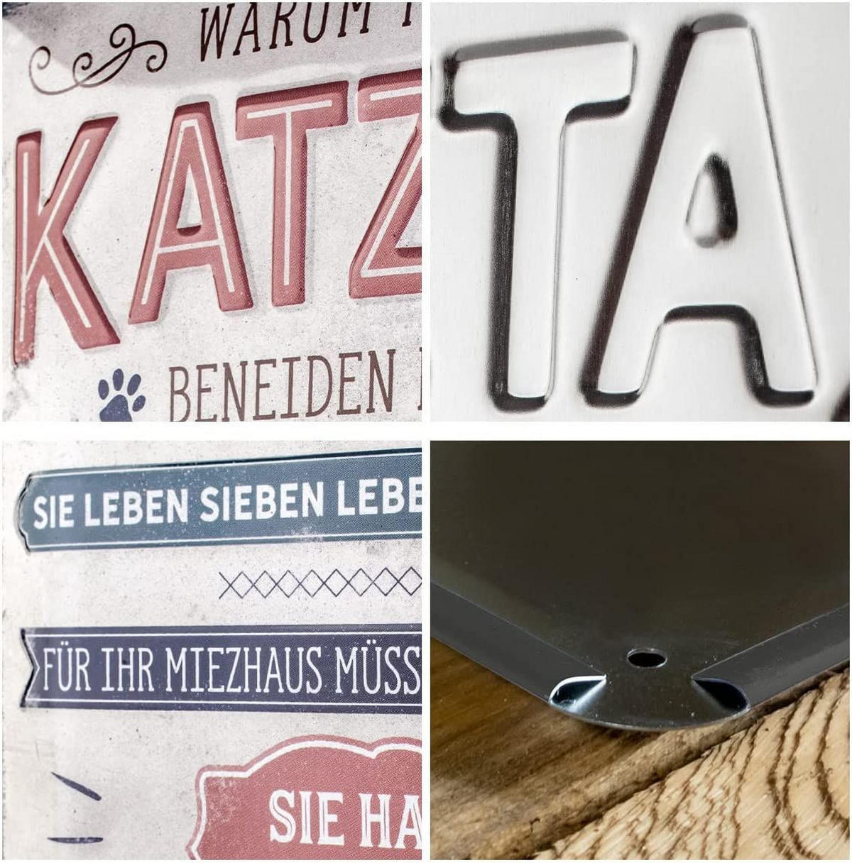 BLECHSCHILD 20/30 cm PfotenSchild Warum man Katzen beneiden kann - Multicolor, Metall (20/30cm) - Nostalgic-Art