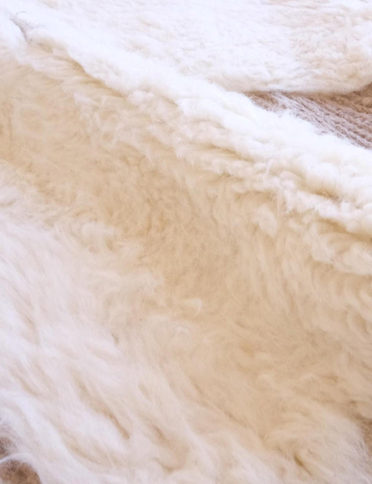 BERBERTEPPICH Ethno schlicht Wolle 208x 292 cm - Weiß, Naturmaterialien (208/292cm) - AFK Living