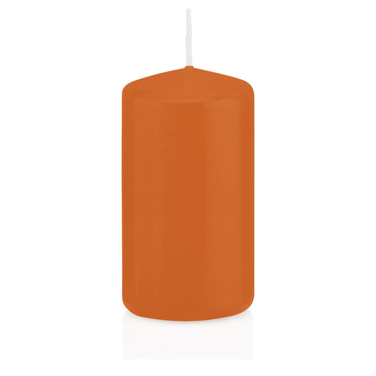 STUMPENKERZEN Aprikose Ø 98 x 200 mm, 6 Stück - Orange, Paraffin (10/20cm) - Wiedemann Kerzen