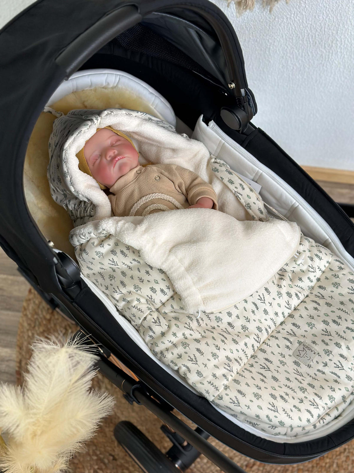 BABYSCHALENFUSSSACK Jersey Hood Winter, forrest green - Salbeigrün, Textil (40/5/80cm) - Kaiserbaby