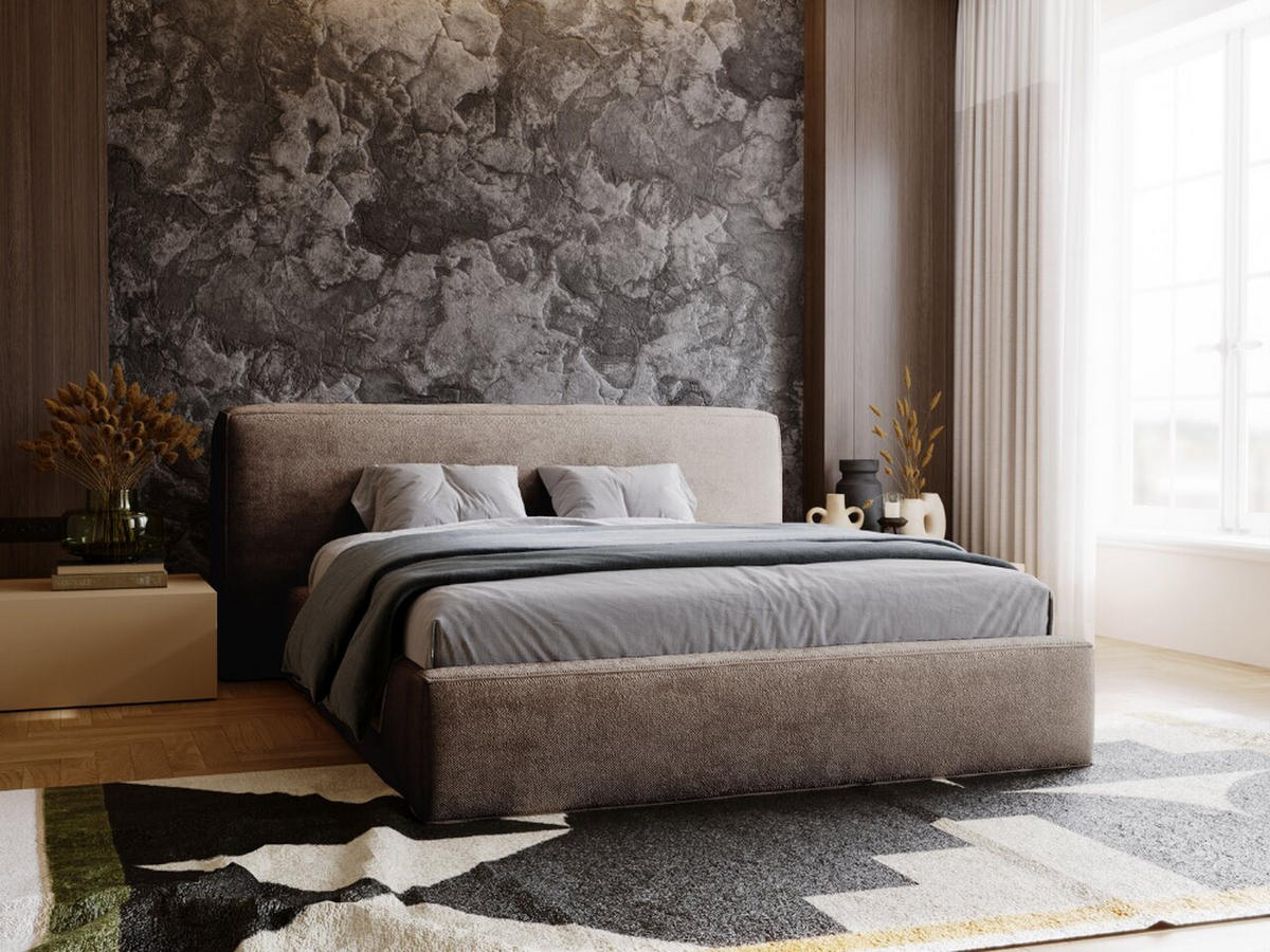 POLSTERBETT Monza 140x200 Braun - Braun, Textil (140/200cm) - Graingold