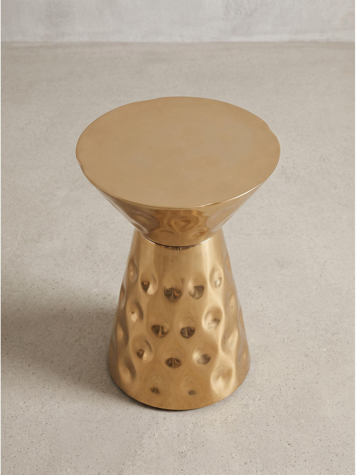 BEISTELLTISCH MAYENNE, Aluminium, handgefertigt, Gold, Ø 36 x 51 cm - Goldfarben, Metall (36/36/51cm) - KADIMA DESIGN