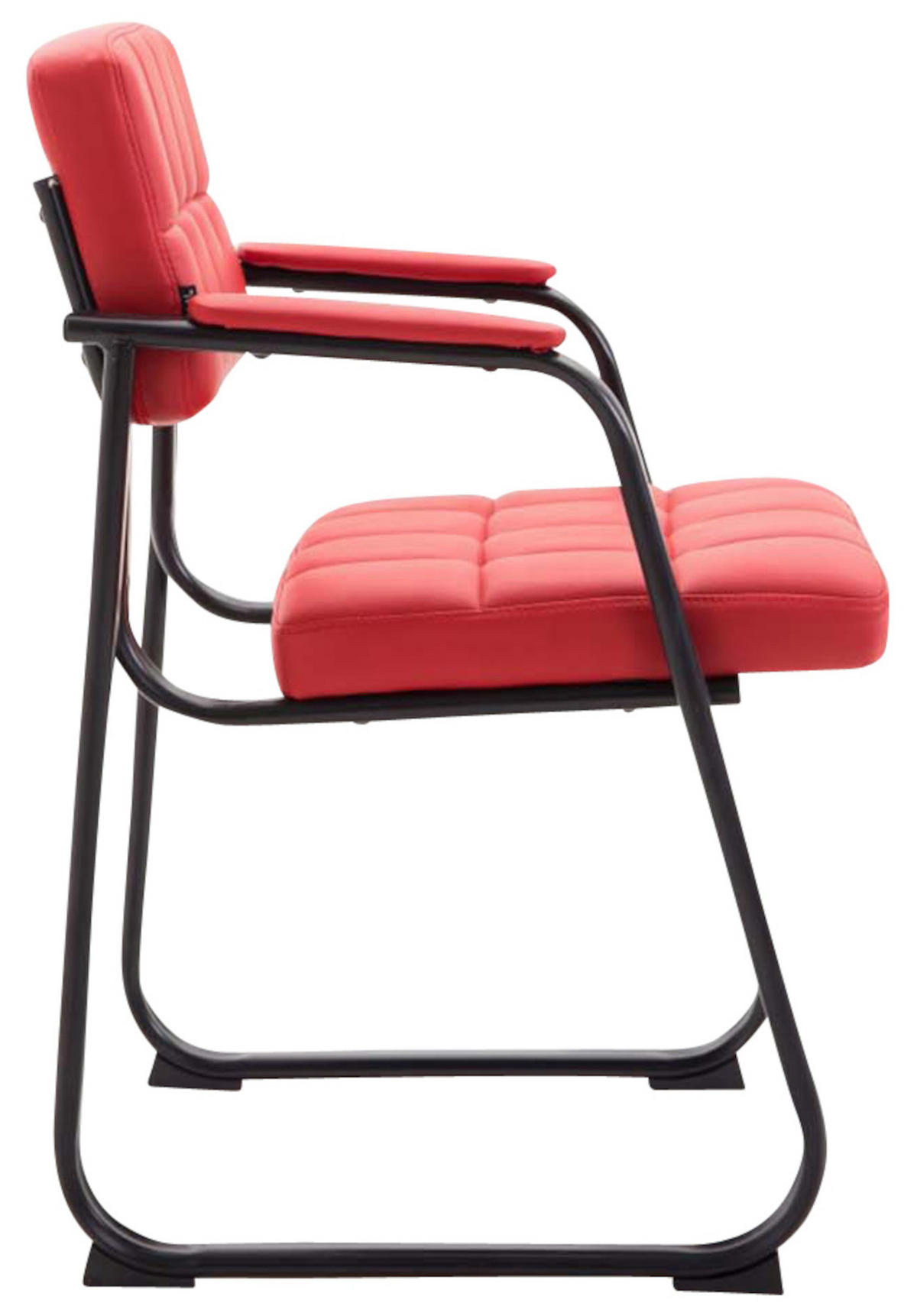 BESUCHERSTÜHLE Canam - 2er Set Kunstleder rot - Rot/Schwarz, Textil/Metall (59/84/58cm) - TPFLiving