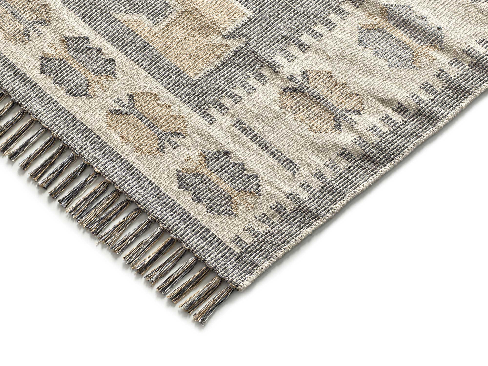 HANDWEBTEPPICH Grau Chandia 120/170 cm - Beige/Multicolor, Naturmaterialien (120/170cm) - Atticgo