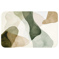 WC-VORLEGER Japandi - Abstrakt - Grün Toilettenteppich 80x50 cm - Grün, Kunststoff/Textil (80/1cm) - OnlyWow