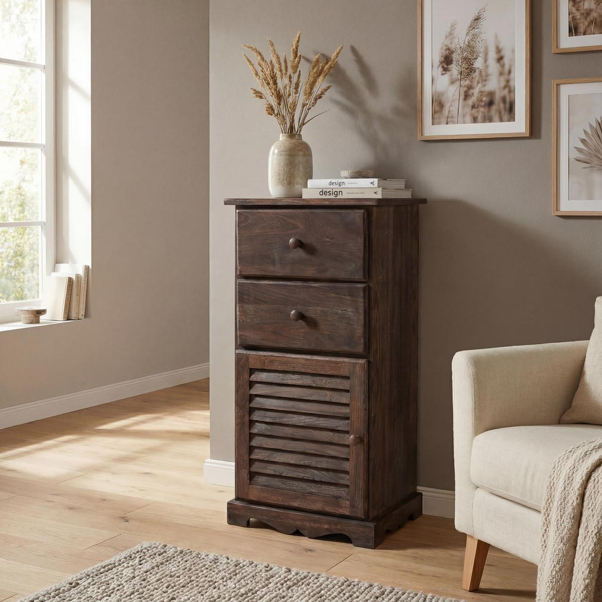 KOMMODE SCHRANK Braun - Braun, Holz (40/81/32cm) - MCW