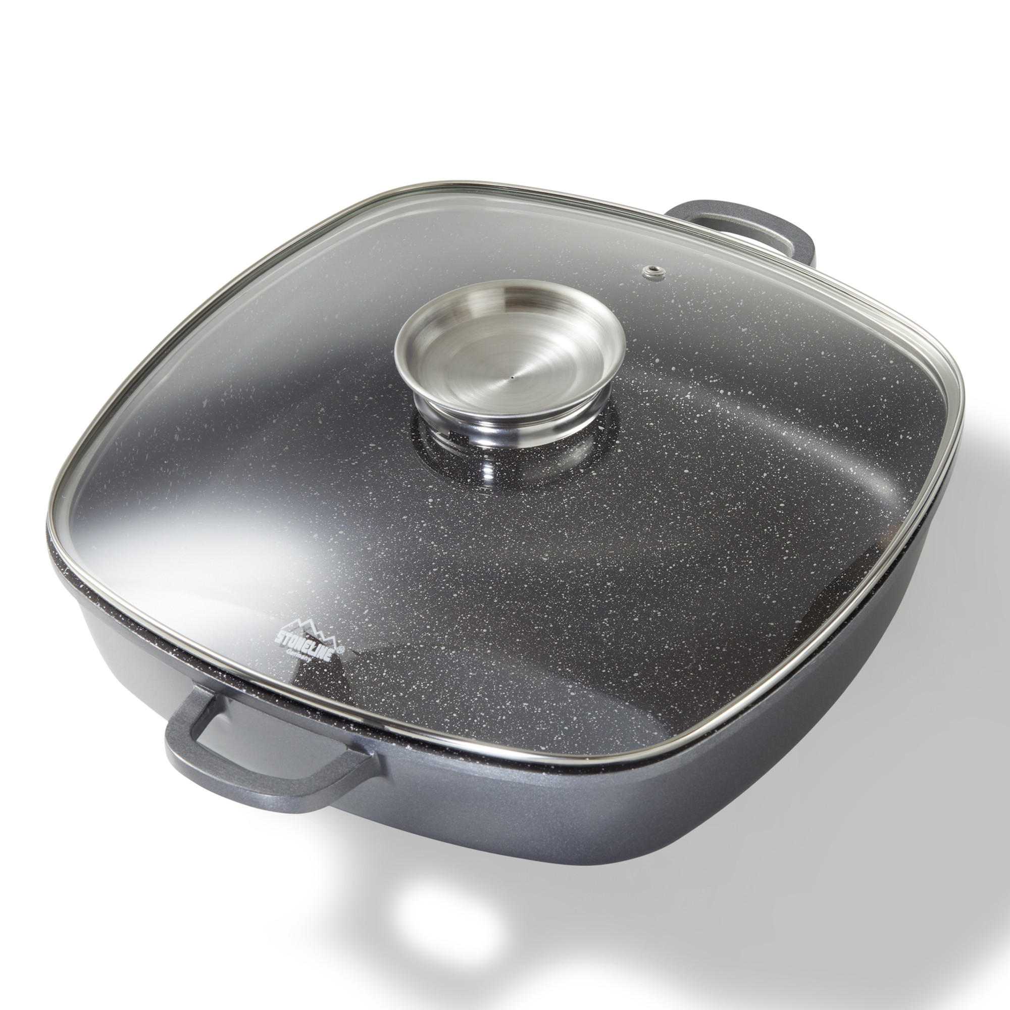 ECKPFANNE - Grau, Metall (32/32/7.6cm) - Stoneline