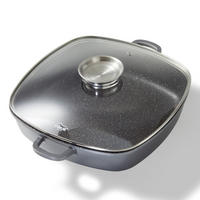 ECKPFANNE - Grau, Metall (32/32/7.6cm) - Stoneline