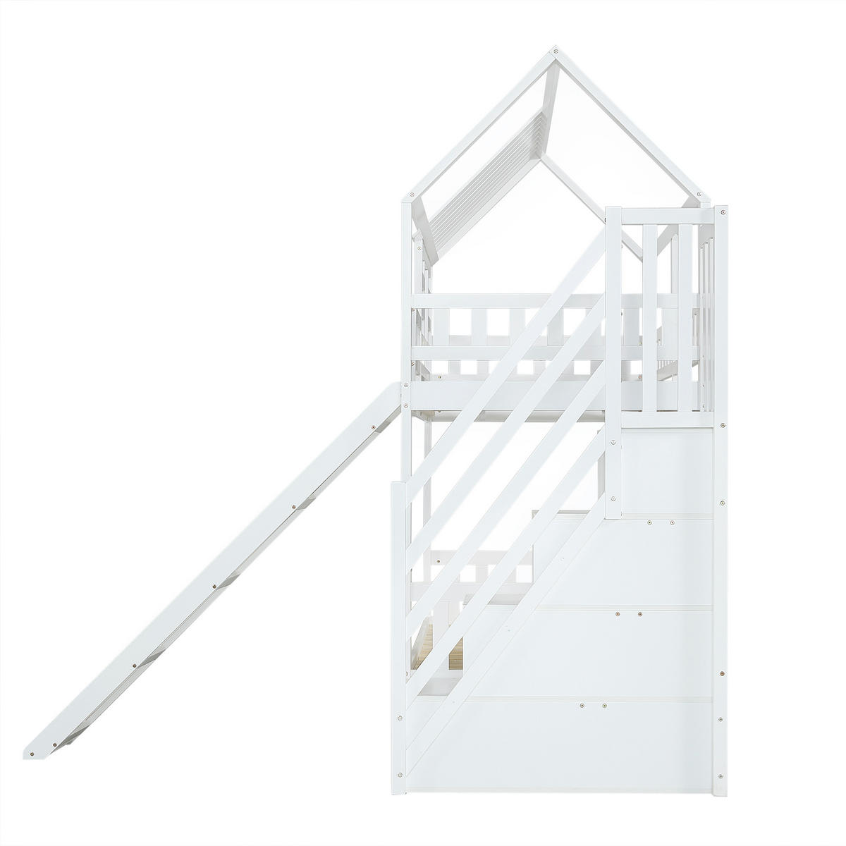 ETAGENBETT 90/200 cm Weiß - Weiß, Holz/Holzwerkstoff - Raumix