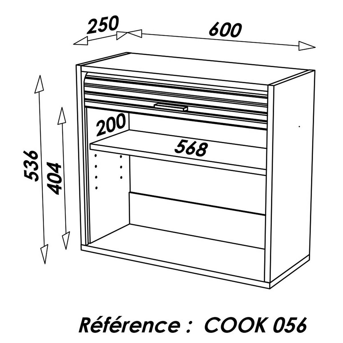 KÜCHENOBERSCHRANK 25/60/54 cm - Weiß, Holzwerkstoff (60/54/25cm) - Simmob