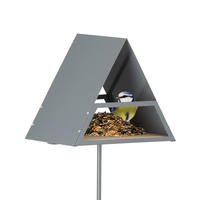 VOGELFUTTERHAUS - Grau, Holz/Metall (25.5/121/19.5cm) - Relaxdays