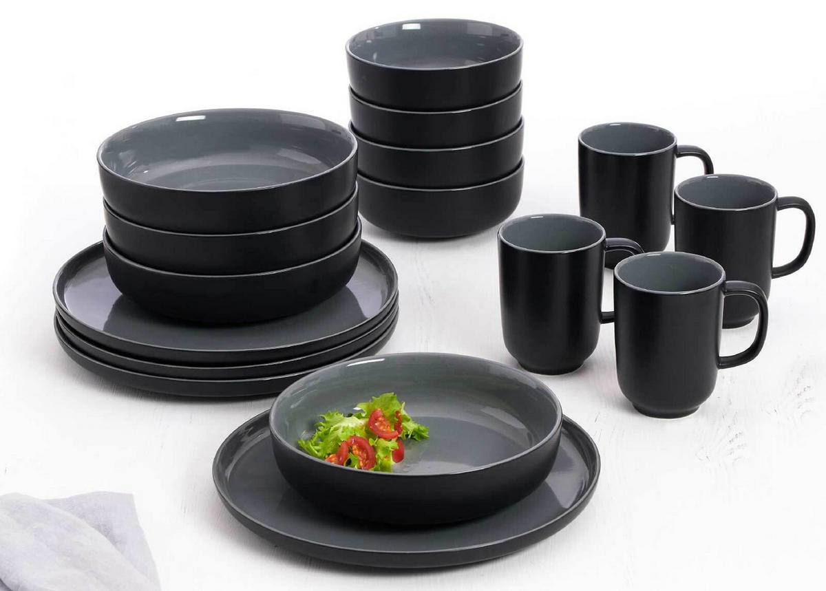 DESSERTTELLER Jasper Schwarz ø 19.0 cm 6er Set - Schwarz, Keramik (19cm) - Ritzenhoff Breker