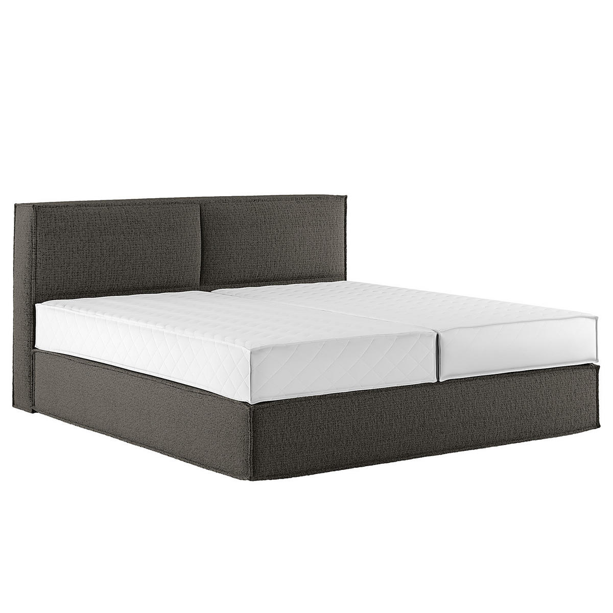 BOXSPRINGBETT mit Kopfteil - Premium - Anthrazit, Textil (180/200cm) - home24