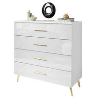 KOMMODE AURA GRIFFE mit Schubladen Beinfarbe – Gold - Goldfarben/Weiß, Holzwerkstoff (95/90/40cm) - Lookway