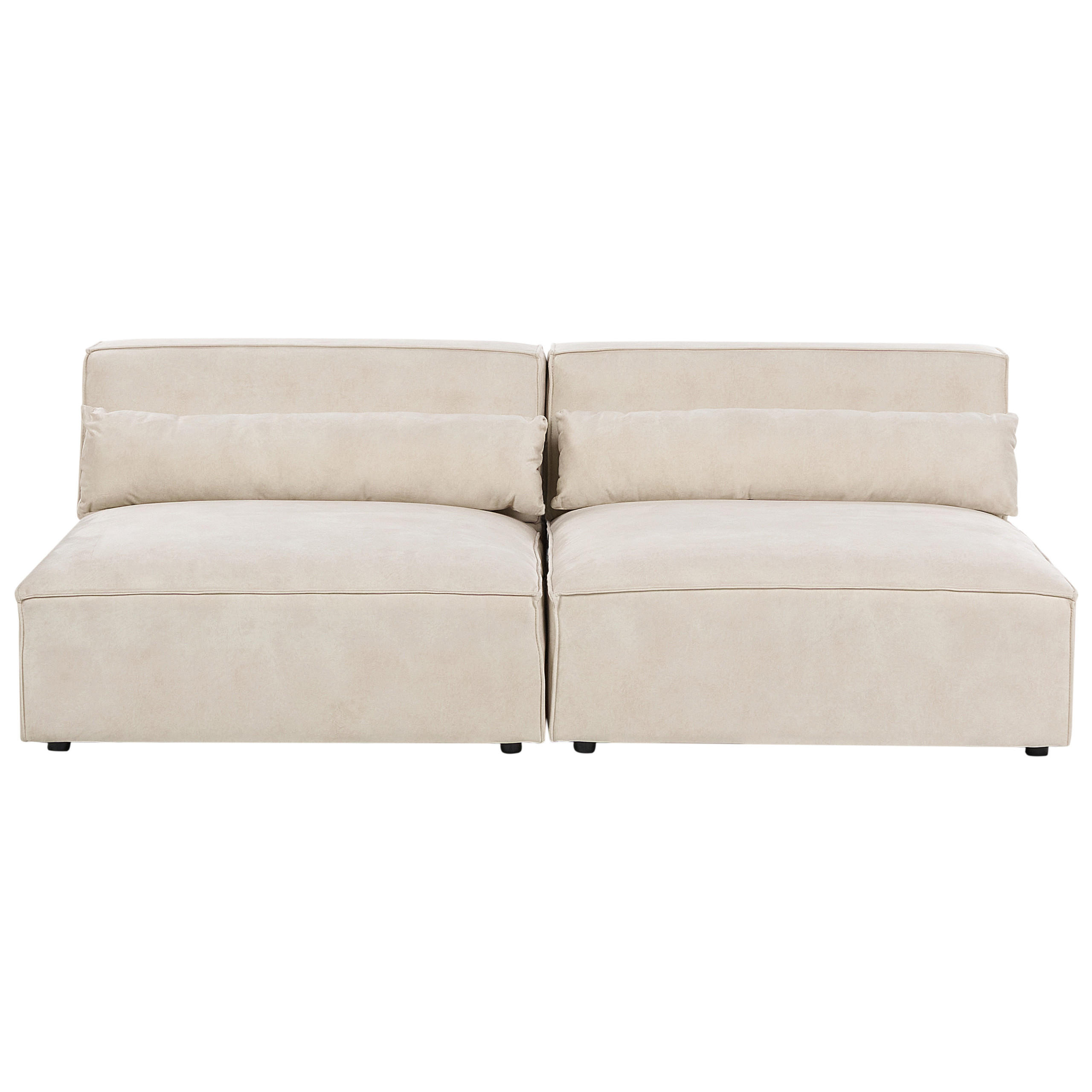 MODULSOFA 2-Sitzer Samtstoff Hellbeige Hellnar - Beige, Textil (204/70/126cm) - Beliani