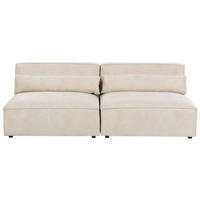 MODULSOFA 2-Sitzer Samtstoff Hellbeige Hellnar - Beige, Textil (204/70/126cm) - Beliani
