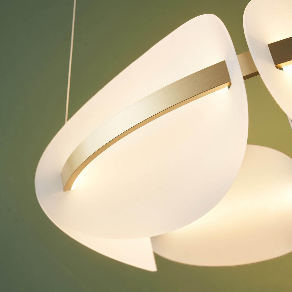 HÄNGELEUCHTE Cristalia, Weiß und Gold, 18cm - Goldfarben, Metall (160/62/18cm) - KOSILUM