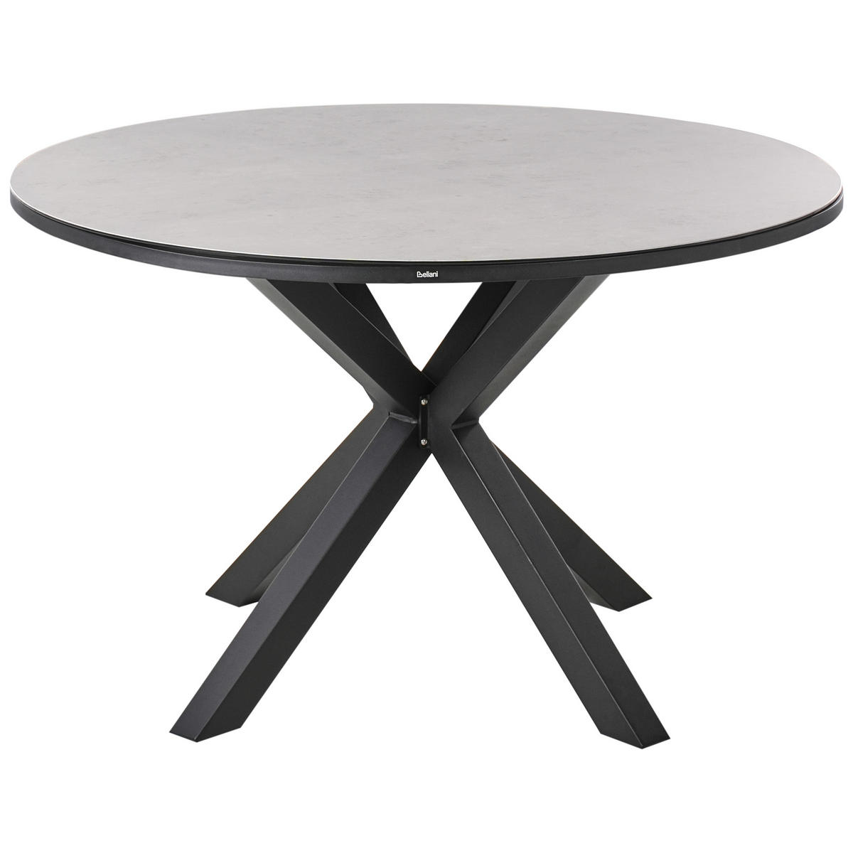 GARTENMÖBEL-SET 4-Sitzer Grau/Schwarz Metall Maletto/taviano - Grau, Keramik - Beliani