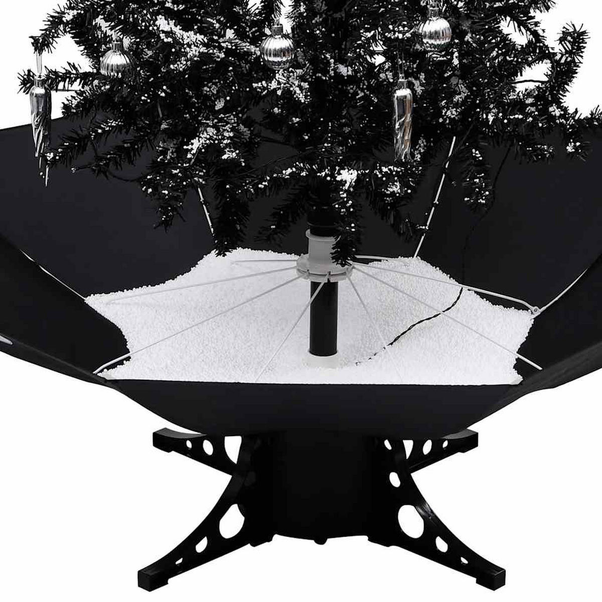 WEIHNACHTSBAUM Schneiender Mit Schirmfuss Schwarz 190 Cm Pvc - Schwarz, Kunststoff (190cm) - vidaXL