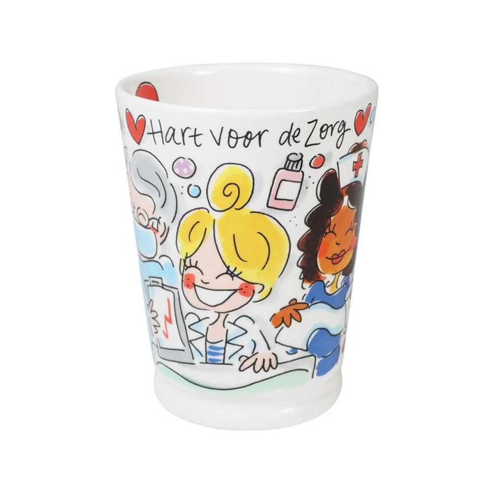 XL-BECHER Herz für die Pflege in Bunt - 500 ml - Multicolor, Keramik (0.5L) - Blond Amsterdam