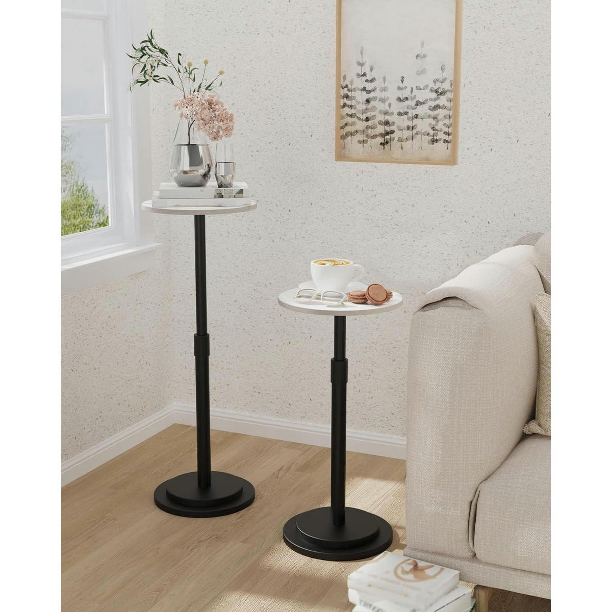 BEISTELLTISCH höhenverstellbar Metall Weiß 45-78 cm - Weiß, Metall (26.5/26.5/75cm)