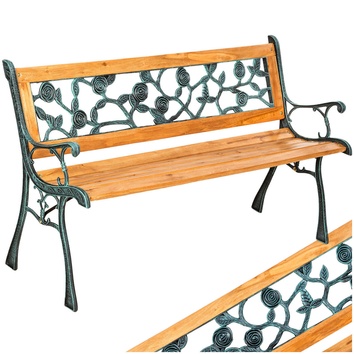 GARTENBANK Marina,124 x 52 x 74 cm,braun - Braun, Holz (52/74/124cm) - tectake