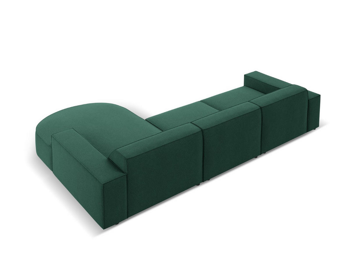 ECKSOFA rechts Jodie aus strukturiertem Stoff grün 4 Sitzplätze - Grün, Textil (166/284cm) - Micadoni