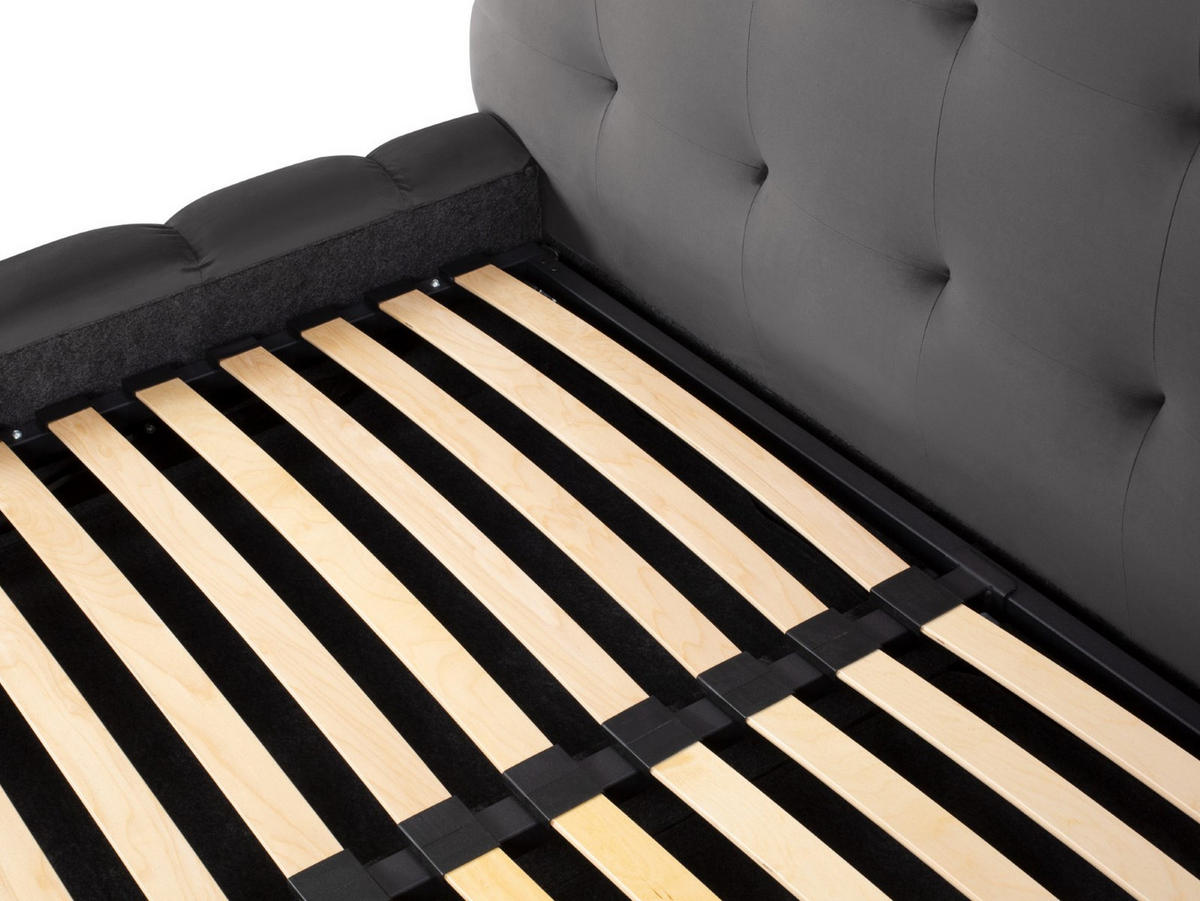 BETT mit Bettkasten und Kopfteil Mamaia aus Samt grau 140x200cm - Grau, Textil (140/200cm) - Micadoni