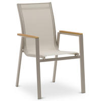 GARTENSTÜHLE WINDY 6er-Set grau - Grau, Textil (55/91/66cm) - IDIMEX