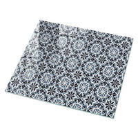 GLASPLATTE 80x60 cm – Geometrische Sterne - Blau, Glas (0.4/80/60cm) - ArtPrintCave