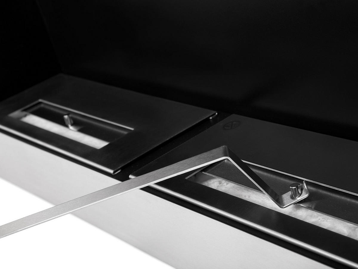 BIOETHANOL-KAMIN Silber Wandmodell inklusive 2.4 L Brennblock - Silberfarben, Metall (90/43/20cm) - Purline