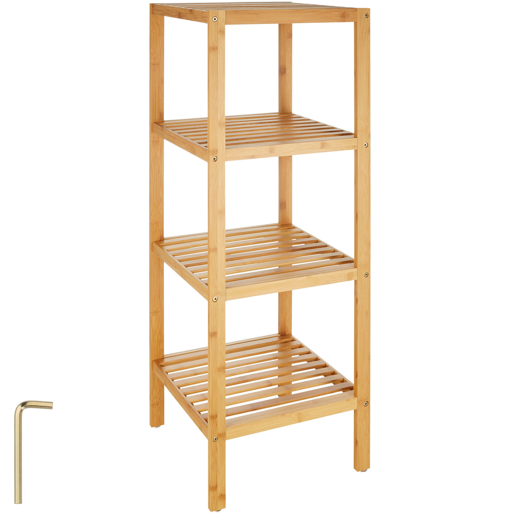 BADREGAL Cornelia,33 x 33 x 97 cm,braun - Braun, Holz (33/97/33cm) - tectake