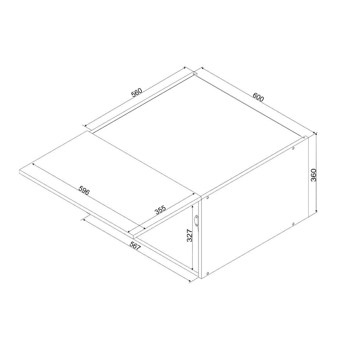 HÄNGESCHRANK - W60OKGR GŁ.560 ( S2100/89 ) - KATE - Zeitlose Küchen Eleganz - Weiß, Holz/Metall (60/36/56cm) - ROYAL24_MARKT
