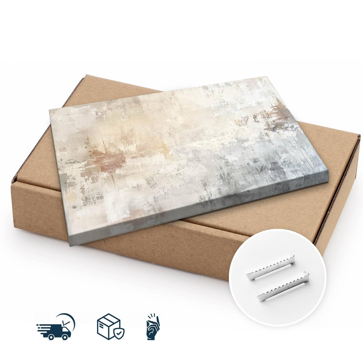 LEINWANDBILD Abstraktion Beton Optik Moderne Muster 40/30cm - Beige/Braun, Textil (40/30cm) - Muralo