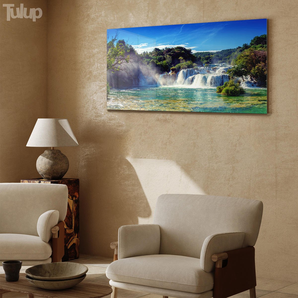 GLASBILD 120x60 cm Panoramalandschaft - Jadegrün, Glas (120/60cm) - TULUP