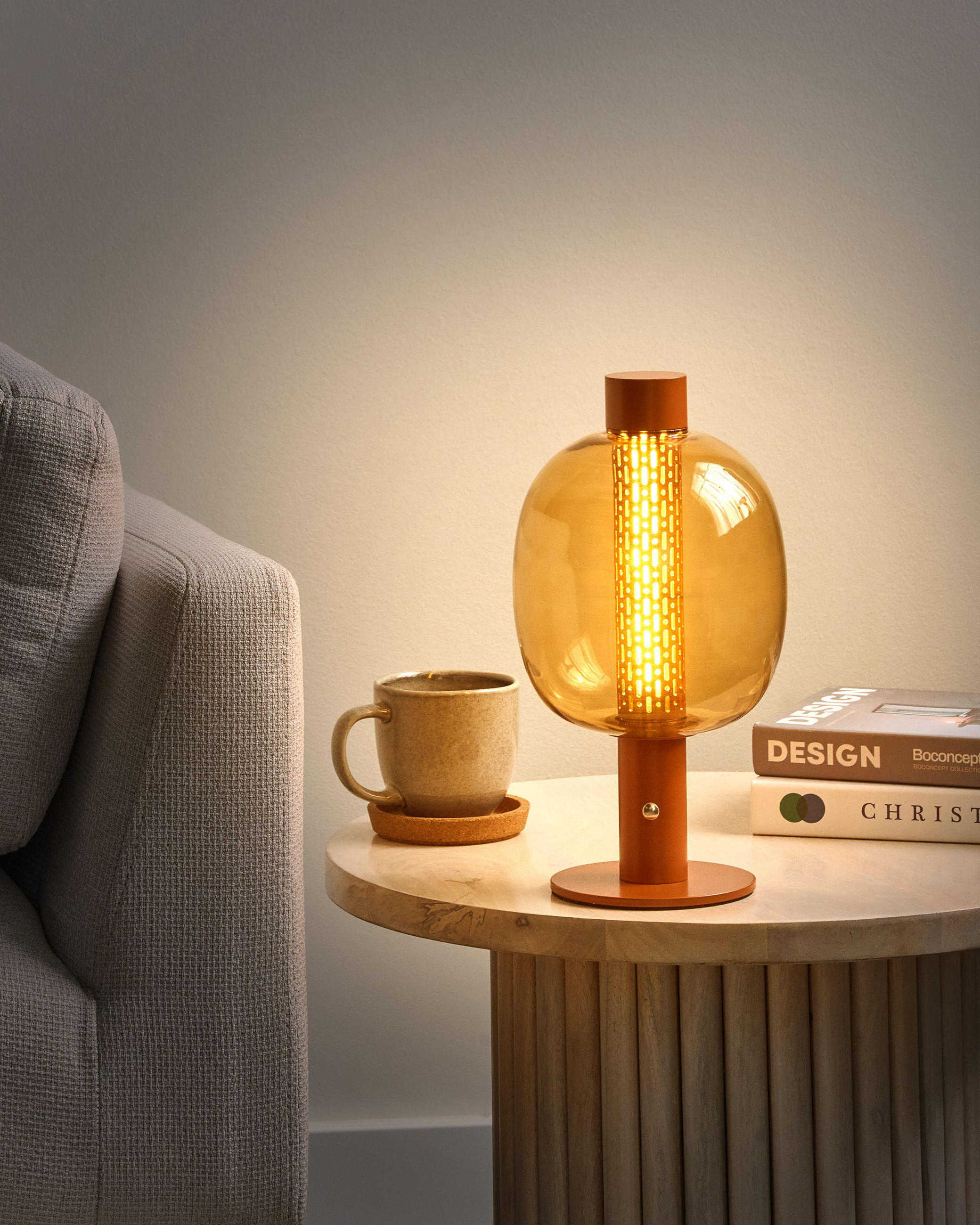 LED-TISCHLEUCHTE Braun Pulangi - Braun, Metall (15/15/30cm) - Beliani