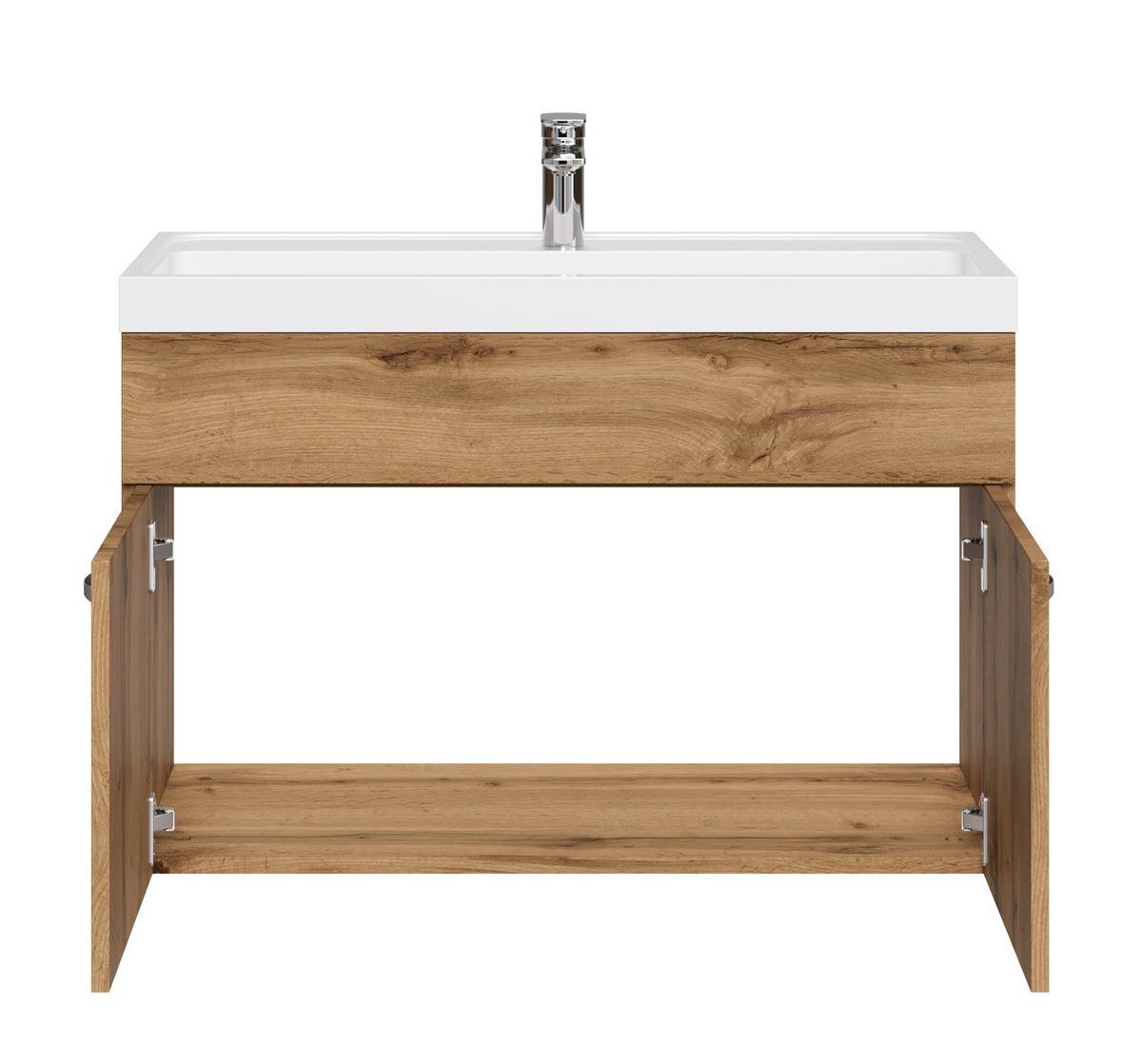 BADMÖBEL-SET Paso 2 Teile Eiche - 80 x 35 x 55 cm - Eichefarben, Holz (80/55/40cm) - Badplaats