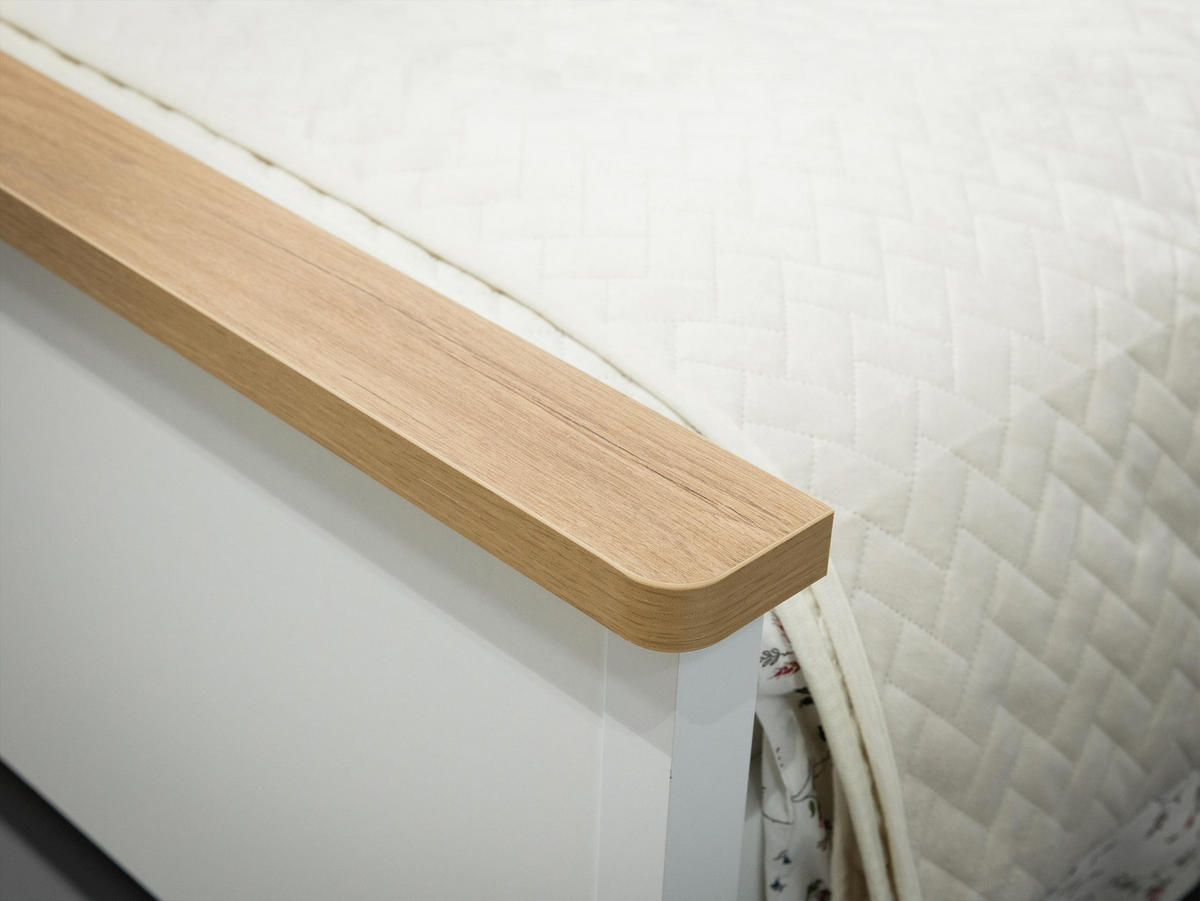 JUGENDBETT Story SO08 mit zwei Bettschubladen - Eichefarben/Weiß, Holzwerkstoff/Kunststoff (90/200cm) - MIRJAN24