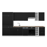 KUHINJSKI BLOK Fame-Line Crna Prugasta/Bijelo 355 cm , RP Hrast - bijela/crna, drvni materijal (355/206.8/60cm) - Vicco