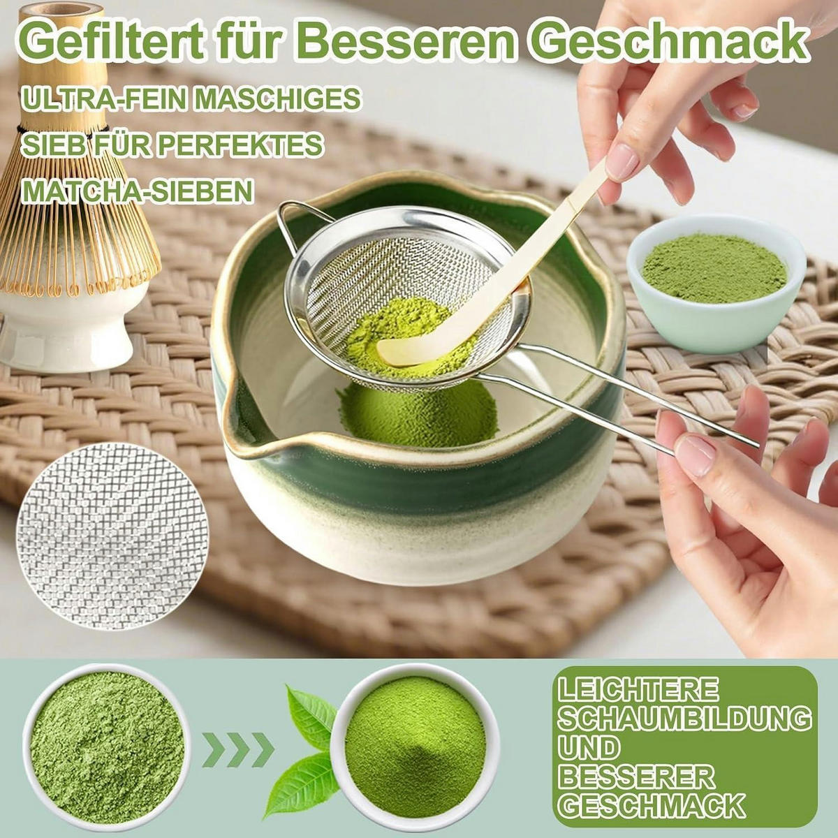 MATCHA Set 7-teiliges Set Grün Farbverlauf - Grün, Keramik (15/10/15cm)