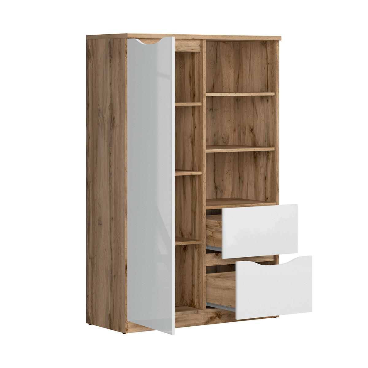 BÜCHERREGAL June Weiß und Holz - Weiß, Holzwerkstoff (90/148/40cm) - Petits-meubles