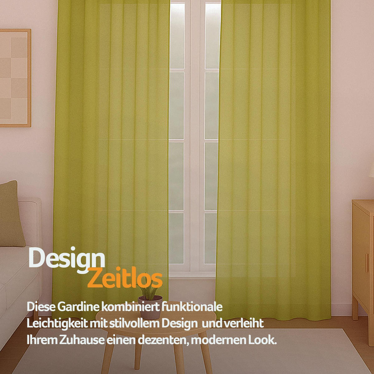 GARDINE Universalband "blickdicht" 2er Pack Grün 140x145 cm - Grün, Textil (140/145cm) - Bestlivings