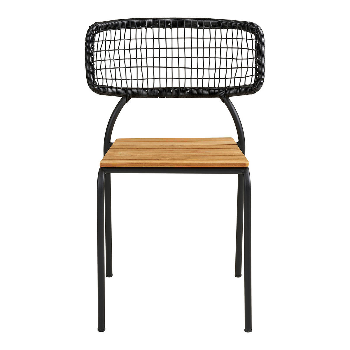 GARTENSTUHL - 4er-Set - Schwarz - Braun - Polyester - Stahl - 53 x 83 x 55 cm - Schwarz/Braun, Kunststoff/Metall (53/83/55cm) - home24