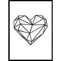 POSTER Nordic Strichzeichnung Herzblatt A4 Rahmenlos - Klar, Papier (29.7/5/21cm) - Nacnic